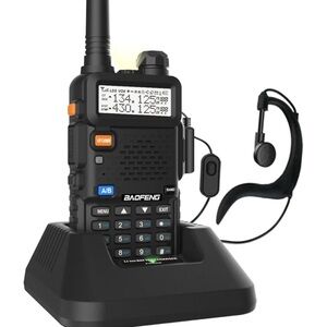 Black Two-Way Radio with Earpiece
